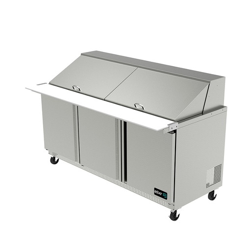 Mesa Refrigerada Megatop de Preparacion de Sandwiches y Ensaladas 3 Puertas 182.8 cm APTM-72-30 ASBER