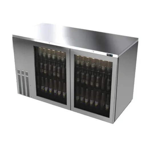 Refrigerador Contra Barra Acero Inoxidable 2 Puertas Cristal 151 cm ABBC-58-SG ASBER