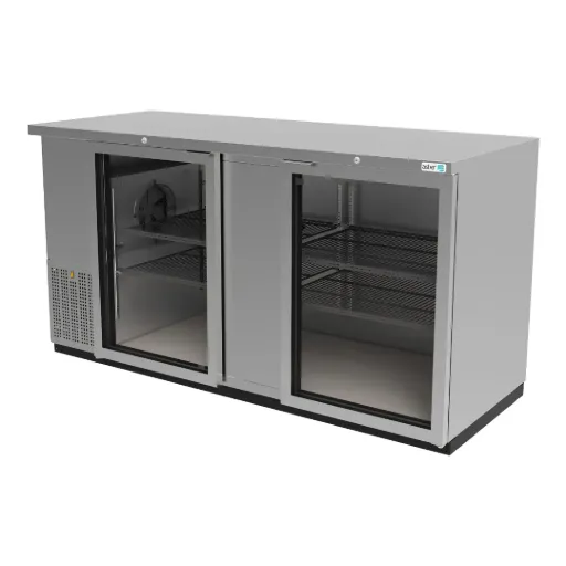 Refrigerador Contra Barra Acero Inoxidable 2 Puertas Cristal 177 cm ABBC-68-SG ASBER
