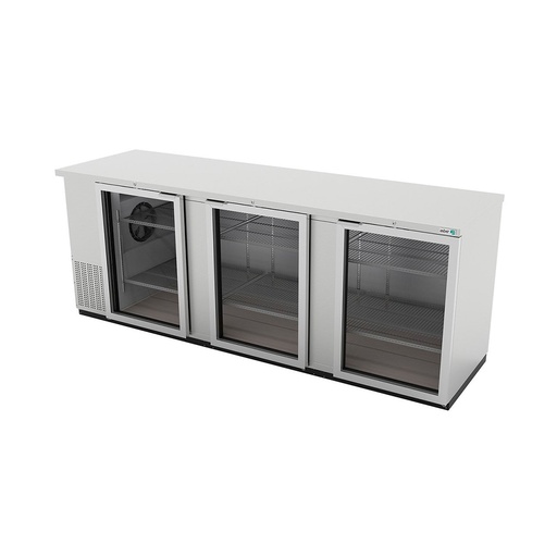 Refrigerador Contra Barra Acero Inoxidable 3 Puertas Cristal 243 cm ABBC-94-SG ASBER