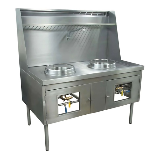 Estufa wok profesional 2 secciones ZEWOKS-140 SAN-SON