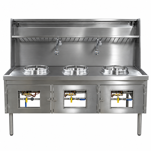 Estufa wok profesional 3 secciones ZEWOKS-180 SAN-SON