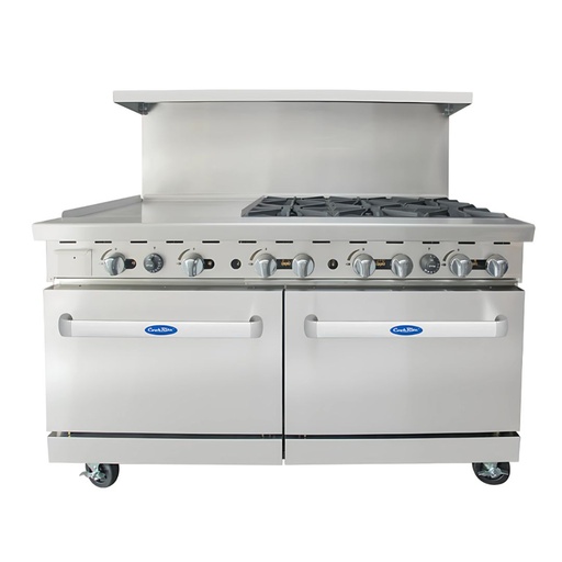 Estufa 6 quem, 1 pl "der" y 2 hornos: 1.5 m ATO-6B24G COOK RITE
